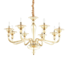 IDEAL LUX Danieli borostyán-átlátszó csillár (IDE-159973) E14 8 égős IP20 világítás