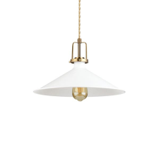 IDEAL LUX Eris fehér-sárgaréz függesztett lámpa (IDE-238210) E27 1 izzós IP20 világítás