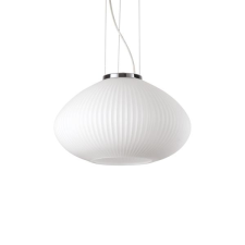 IDEAL LUX Plissè fehér-króm függesztett lámpa (IDE-285184) E27 1 izzós IP20 világítás