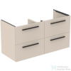 Ideal Standard I.Life B 120x50,5 cm-es 4 fiókos fali szekrény mosdó és foganytú nélkül,Sand beige matt T5278NF