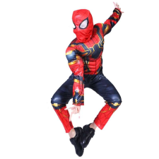 IdeallStore ® Iron Spiderman jelmezkészlet, New Era, piros, 3-5 év, kesztyű tapadókorongokkal és L... jelmez
