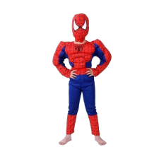 IdeallStore ® Spiderman klasszikus izmos jelmez, 7-8 év, poliészter, piros jelmez