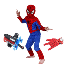 IdeallStore Spiderman M öltöny szett, 110-120 cm, kilövő tapadókorongokkal és kesztyű korongokkal jelmez