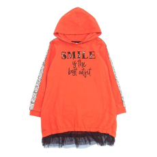Idexe lány feliratos narancssárga hosszított pulóver