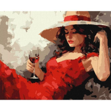 IDEYKA : Festés számok szerint, Kalapos lány - 40 x 50 cm kreatív és készségfejlesztő