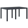  Időjárásálló Kerti Asztal Antracit 150 x 100 x 73 cm polirattan