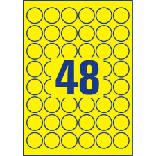  Időjárásálló poliészter címke 30mm (Avery L6128-20) sárga etikett