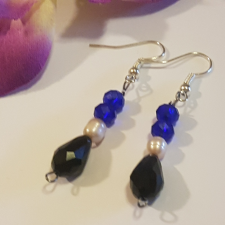  Igazgyöngy és kristály fülbevaló /220/ fülbevaló