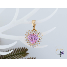  Ilang antiallergén rózsaszin köves medál sziv alakú-18K medál