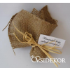  Illatos fa golyó juta csipkében, raffia masnival