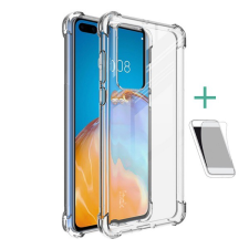 IMAK szilikon telefonvédő (közepesen ütésálló, légpárnás sarok + képernyővédő fólia) ÁTLÁTSZÓ [Huawei P40] (5996457966745) tok és táska