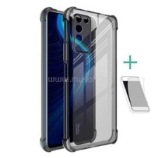 IMAK szilikon telefonvédő (ütésállóság, légpárnás sarok + képernyővédő fólia) FÜSTSZÍNŰ (GP-99029) tok és táska