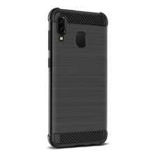 IMAK VEGA szilikon telefonvédő (ütésállóság, légpárnás sarok, szálcsiszolt, karbon minta) FEKETE tok és táska