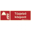 Implaser Implaser TUZTABLA-KOZPONT Tűzjelző központ felirat utánvilágító tábla, műanyag, tűzvédelmi jel, 30x10 cm, 0,7 mm vastag