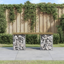 impregnált fenyőfa gabion kerti pad 103 x 31 x 42 cm kerti bútor