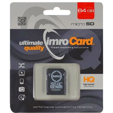 Imro MicroSDXC 64GB cl.10 UHS-I with adapter (KOM000517) memóriakártya