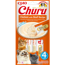 Inaba Cat Ciao Churu krémes macskaeledel - csirke & marha 4 x 14 g jutalomfalat macskáknak