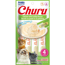  INABA Churu Püré - csirke fésűkagylóval 4 x 14 g jutalomfalat macskáknak