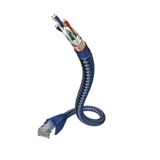 Inakustik Premium SF/UTP CAT6 Patch kábel 0.5m - Kék kábel és adapter