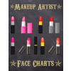 Independently Published Makeup Artist Face Charts: Makeup cards to paint the face directly on paper with real make-up - Ideal for: professional make-up artists, vloggers | From Dyzamora