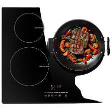  Indukciós főzőlap, 3 égős kialakítás, felhasználóbarát érintésvezérlés, csúszka Boost funkcióval főzőlap