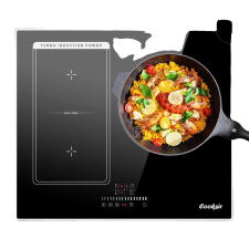  Indukciós főzőlap, 3 főzőzóna, érintőképernyős kezelőfelület, fekete főzőlap