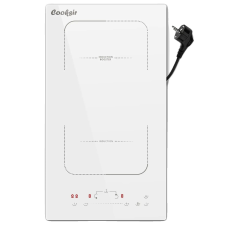  Indukciós főzőlap, kettős főzőzóna, érintőpad vezérlés, fehér színű, EU főzőlap