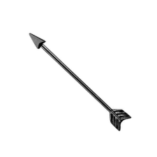 Industrial piercing, nyíl formájú (fekete színű) testékszer