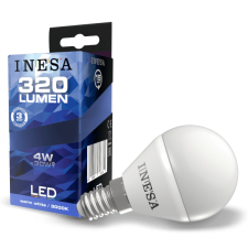 INESA LED FÉNYFORRÁS GÖMB E14 4W 320LM 3000K izzó