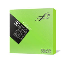 Infibra Szalvéta 33x33 cm (2 rétegű, 24x50 lap/karton) almazöld színű asztalterítő és szalvéta