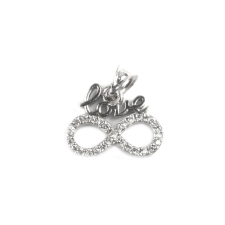Infinity Love Medál, 925 ezüst, 1,5 x 1,5 cm medál