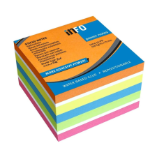 Info Notes Jegyzettömb öntapadó, 75x75mm, 450lap, Info Notes intenzív narancs, sárga, kék, zöld, pink post-it