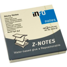 Info Notes Öntapadós jegyzettömb Info Notes 75x75 mm Z tömb 100 lapos sárga jegyzettömb