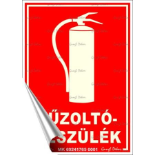 . Információs matrica, 12,5x17,5 cm, fluoreszkáló, utánvilágítós,  Tűzoltókészülék információs címke