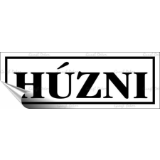 . Információs matrica, 14x5 cm,  Húzni , fehér információs címke