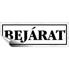 . Információs matrica, 14x5 cm, &quot;Bejárat&quot;, fehér információs tábla, állvány
