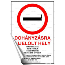 . Információs matrica, 21x30 cm,  Dohányzásra kijelölt hely információs címke