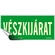 . Információs matrica, 25x11,5 cm, fluoreszkáló, utánvilágítós,  Vészkijárat információs címke