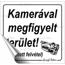 . Információs matrica, 8,7x8,3 cm,  Kamerával megfigyelt terület információs címke