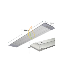 Infra panel 2000W falra és mennyezetre szerelhető beltéren és fedett kültéren használható fűtőkészülék