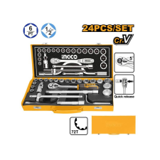 INGCO Dugókulcs készlet 24 részes 1/2'' 10-32 mm CrV dugókulcs