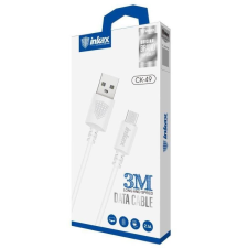 Inkax CK-49 Micro USB 3M Adatkábel - Fehér kábel és adapter