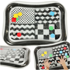 Inlea4Fun Felfújható vizes szőnyeg kontrasztos fekete és fehér mintákkal 65x50 cm MR1484 játszószőnyeg