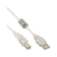 Inline 34505 0,5 M USB A USB B Átlátszó kábel és adapter