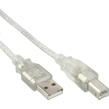 Inline 34510 USB kábel 1 M USB A USB B Átlátszó (34510) kábel és adapter