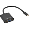 Inline 64104B video átalakító kábel 0,2 M USB C-típus VGA (D-Sub) Fekete (64104B)