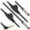 Inline 99253A audio kábel 0,25 M 3.5mm 2 x 3.5mm Fekete (99253A)