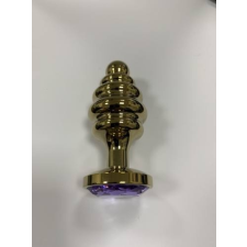 Innok RY-027 Arany színű Fenékdugó,Anal Plug Lila kristállyal anál