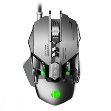 Inphic PG1 vezetékes gamer egér, ezüst/zöld egér