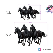 INSPIO Falmatrica - 3 fekete ló N.1 - 60x90cm  (2614f) tapéta, díszléc és más dekoráció